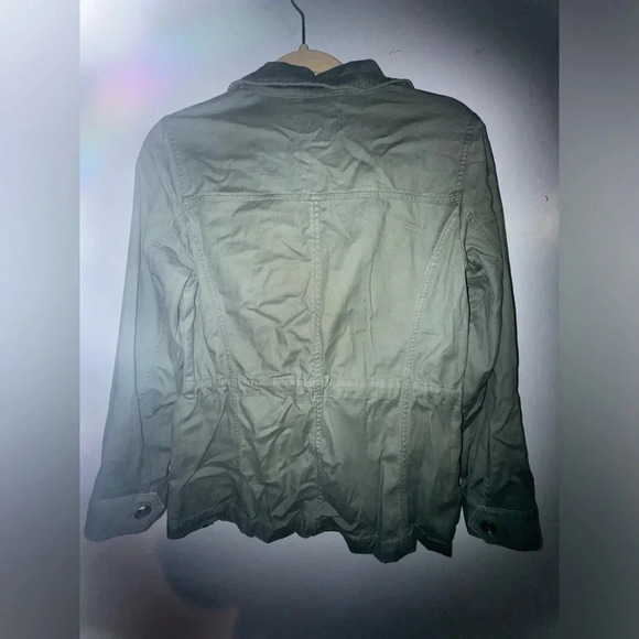 Talbots women’s Green safari jacket size extra small or XS spring lightweight - Picture 6 of 9